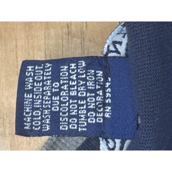 Vintage BUM Equipment Sweatshirt Men’s Navy Blue Pullover Gray Band Crewneck XXL - Picture 7 of 7